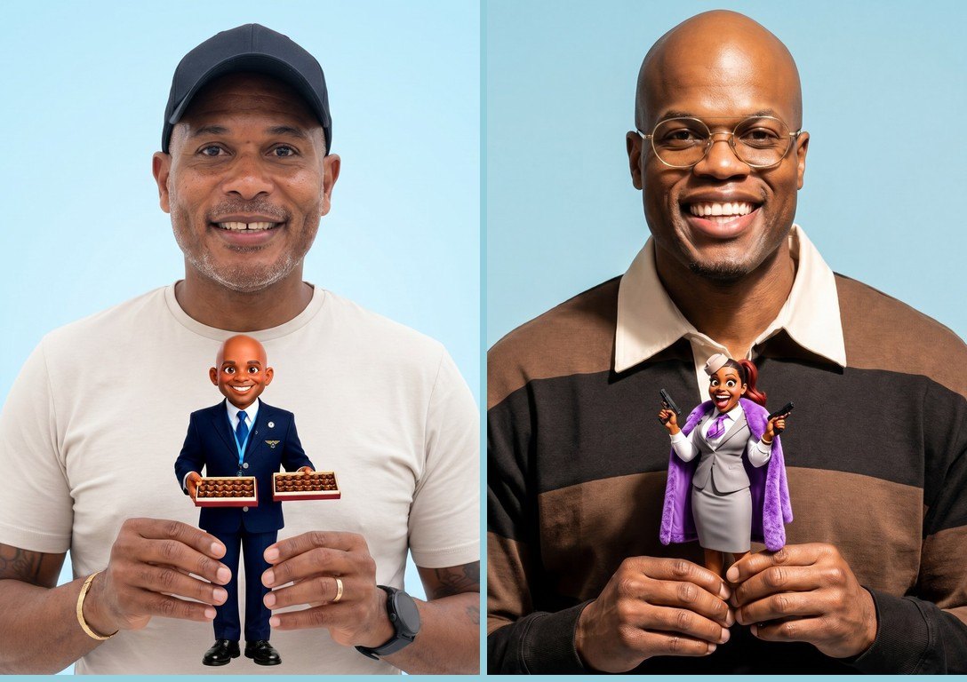 Twee bekende Nederlanders met hun eigen 3D Minu cartoonpoppetje